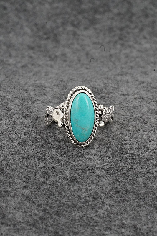 Turquoise & Sterling Silver Ring - Annette Chiquito - Size 7