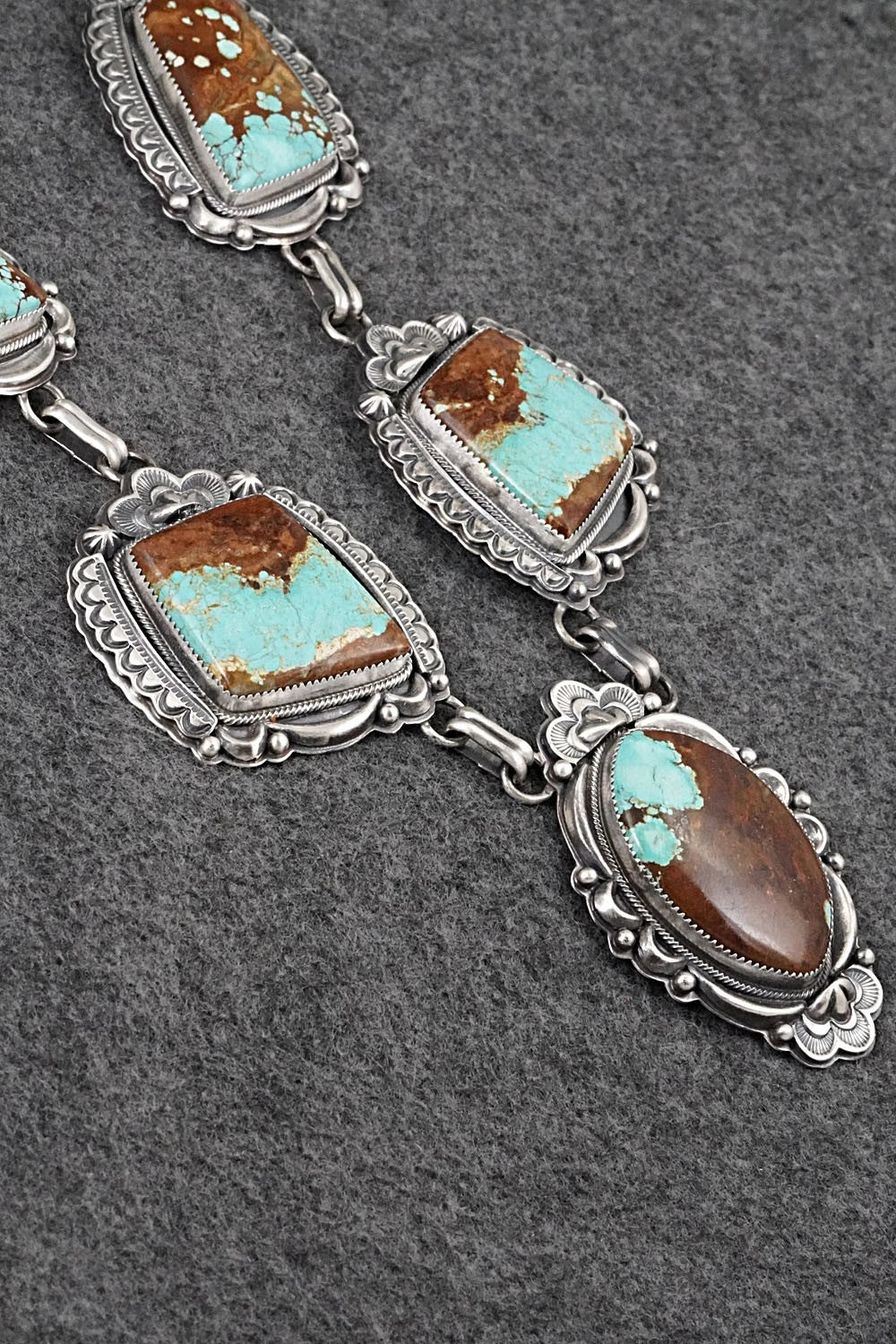 Turquoise & Sterling Silver Necklace and Earrings Set - Randy Boyd