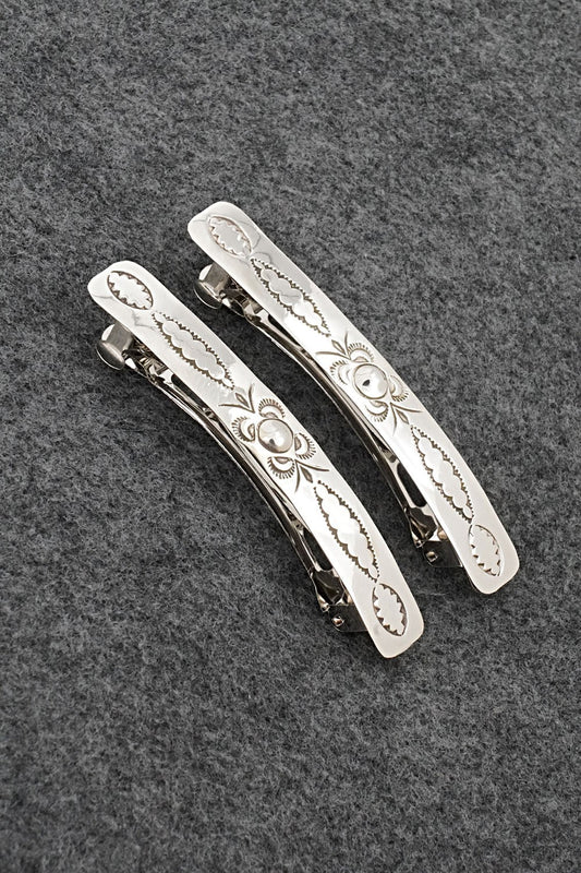 Sterling Silver Hair Barrettes - Bertha Begay