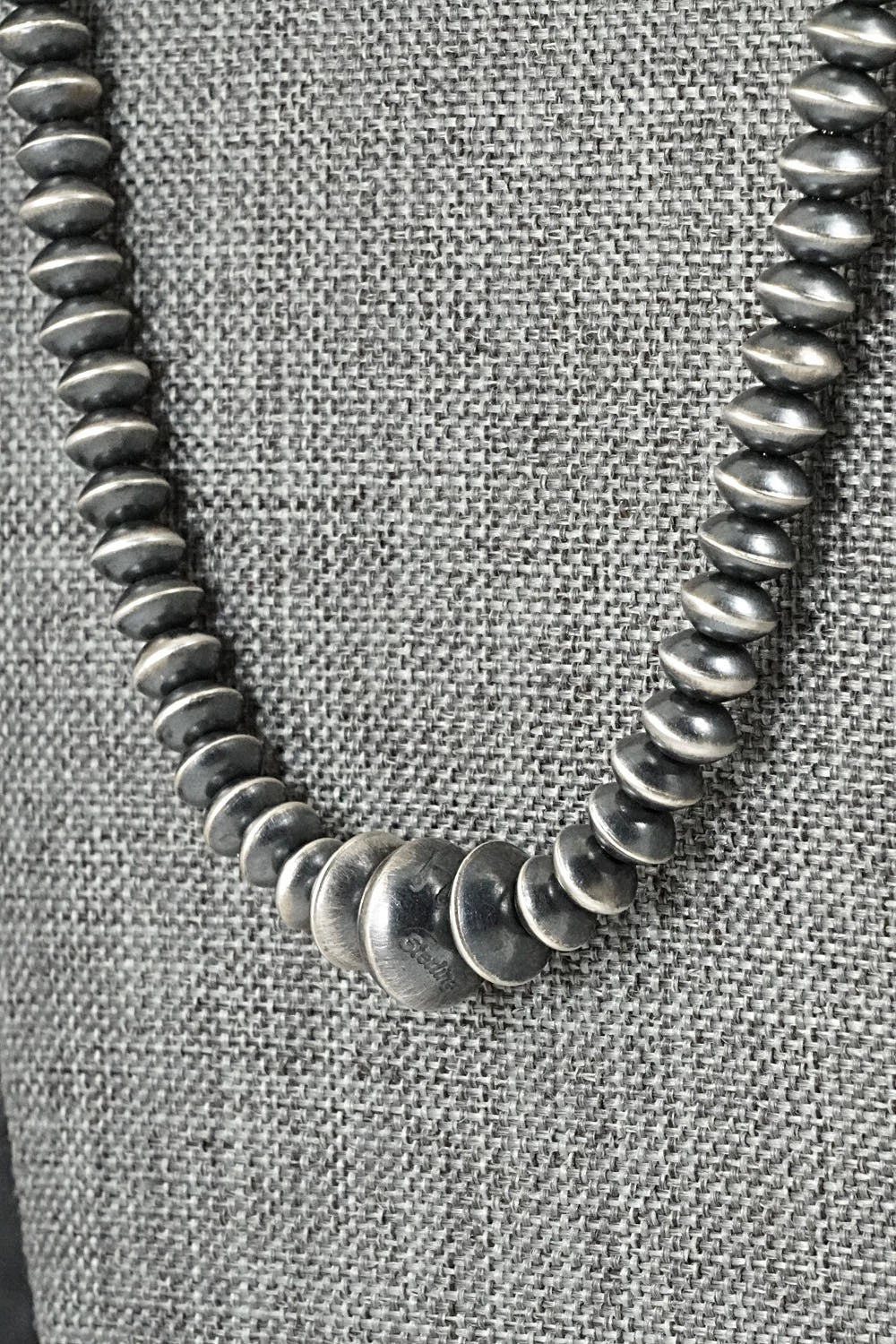 Sterling Silver Navajo Pearl Necklace 26" - Austin Haley