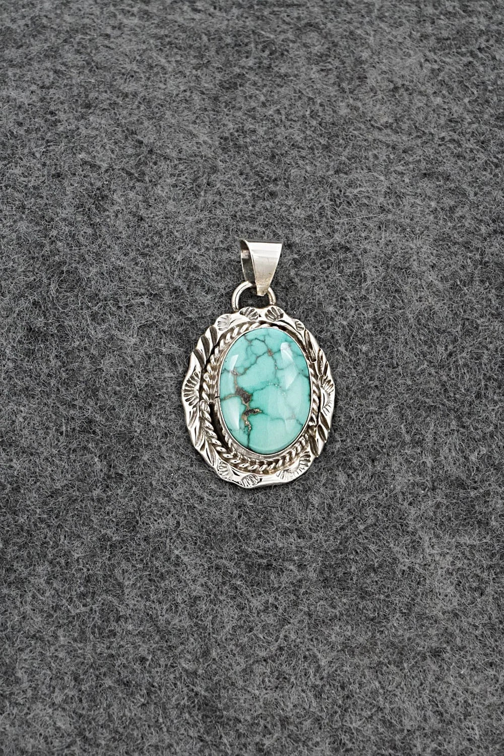 Turquoise and Sterling Silver Pendant - Gene Martinez