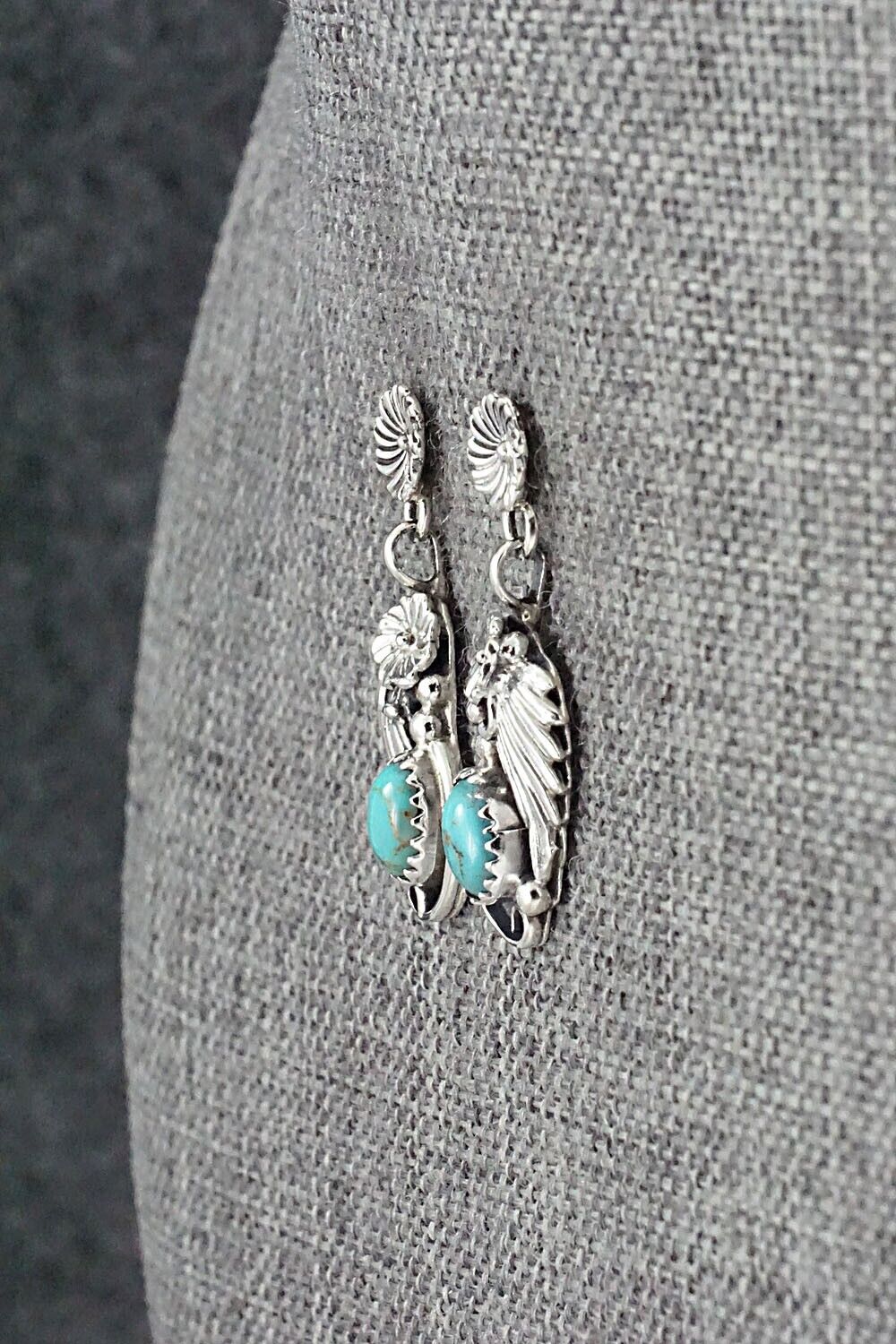 Turquoise & Sterling Silver Earrings - Verley Betone