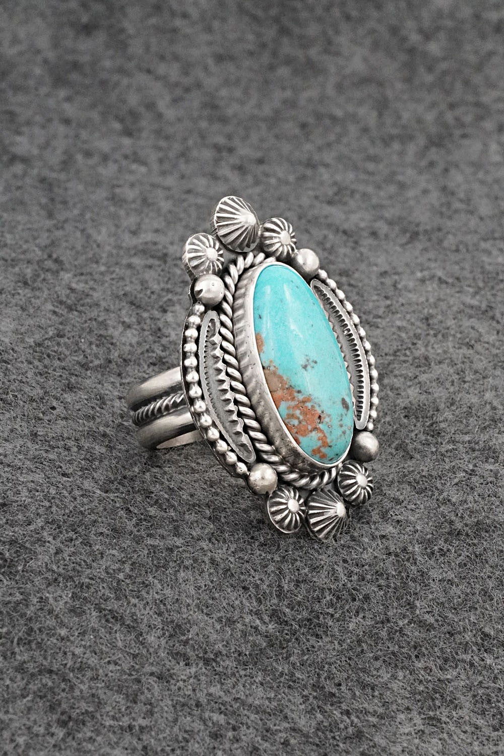 Turquoise & Sterling Silver Ring - Michael Calladitto - Size 8