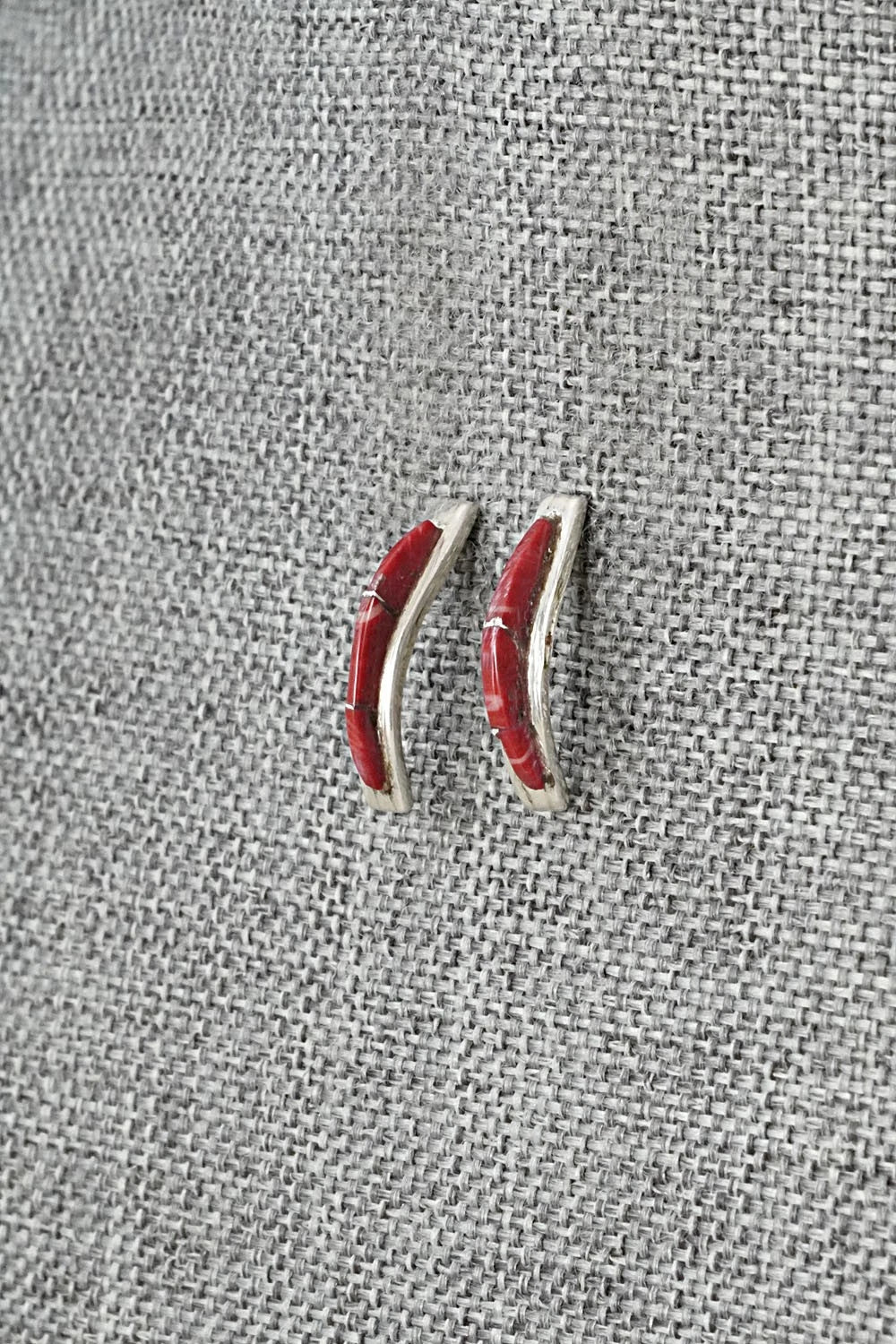 Coral & Sterling Silver Earrings - Kent Lonjose