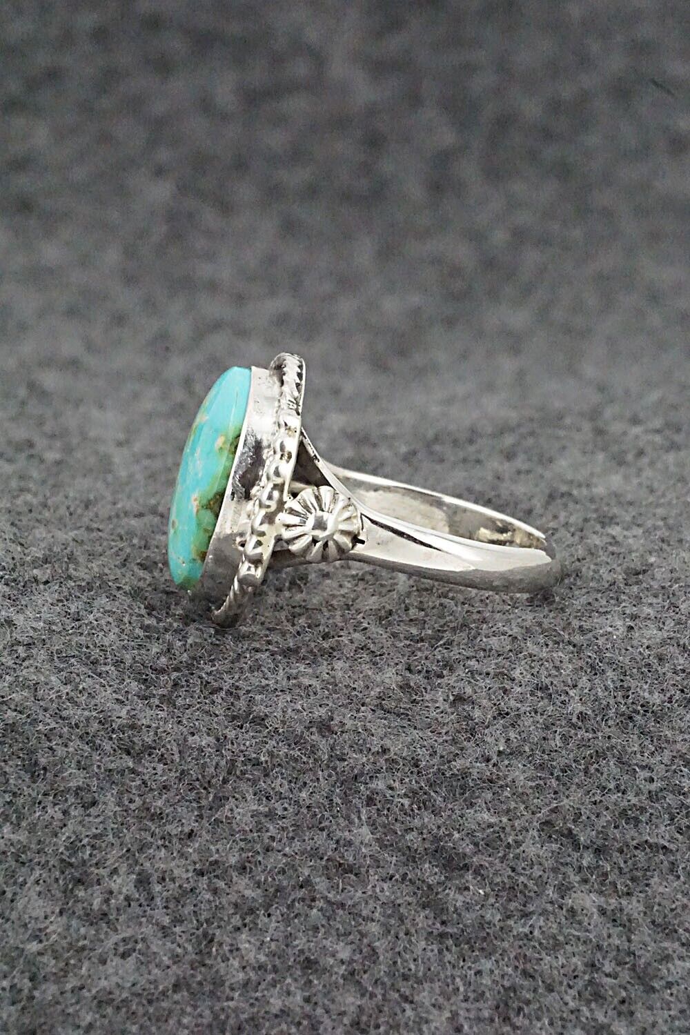 Turquoise & Sterling Silver Ring - Andrew Vandever - Size 8.75