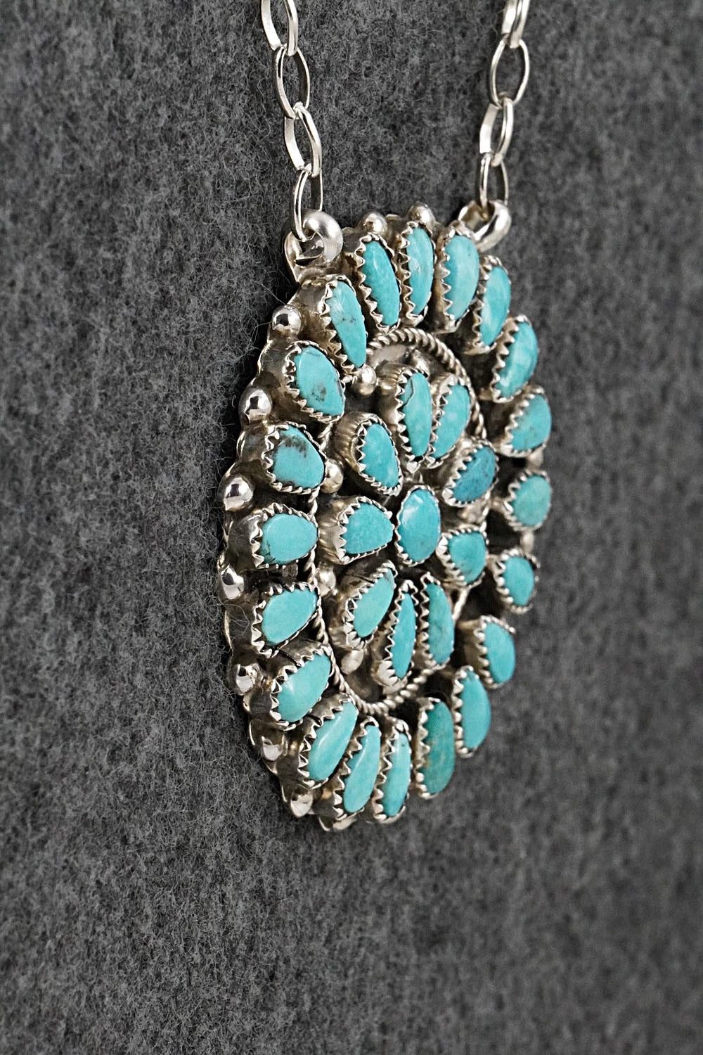 Turquoise & Sterling Silver Necklace - Eunise Wilson