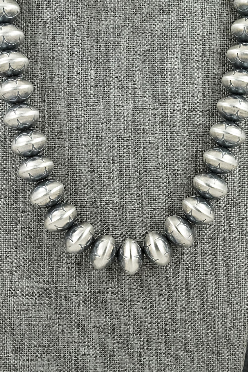 Sterling Silver Navajo Pearl Necklace 20" - Dorinda Mariano