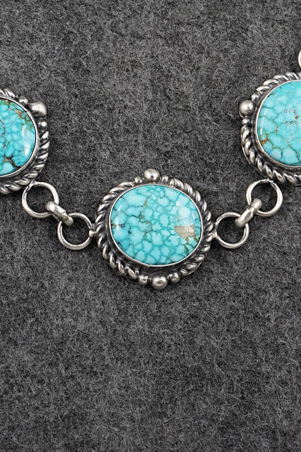 Turquoise & Sterling Silver Necklace and Earrings Set - Anthony Brown