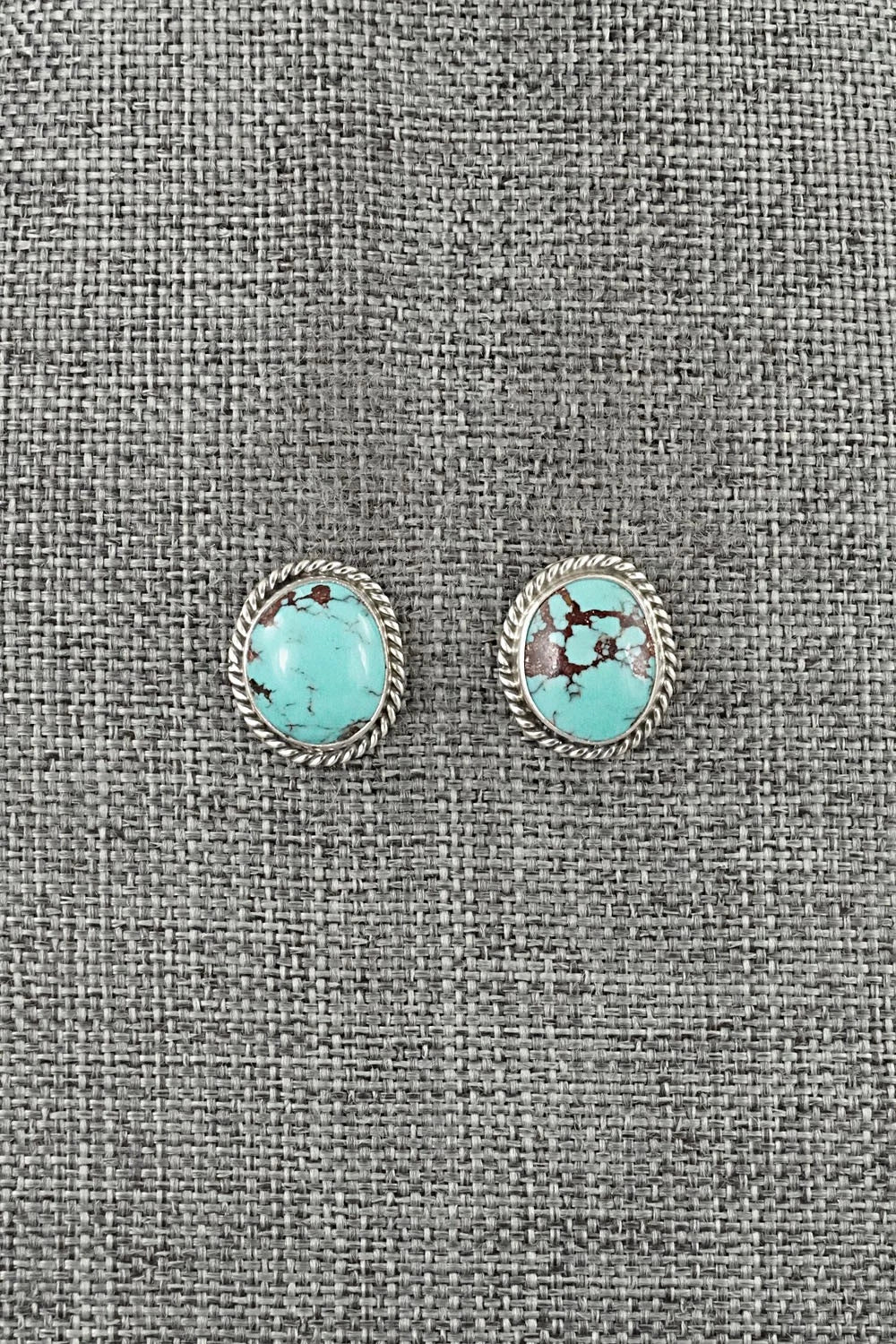 Turquoise & Sterling Silver Earrings - Eugene Gruber