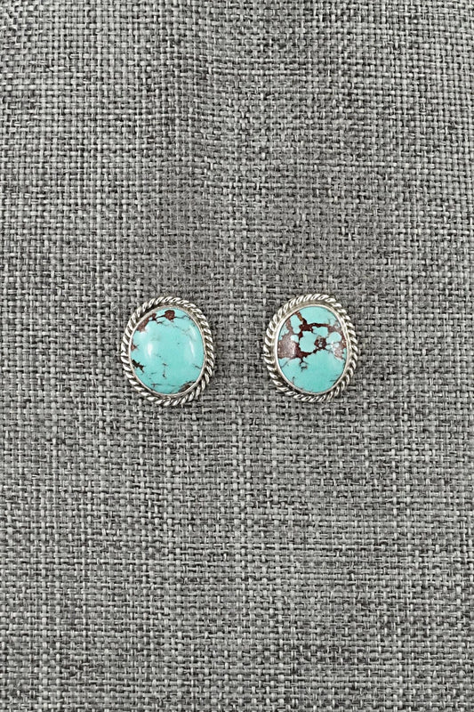 Turquoise & Sterling Silver Earrings - Eugene Gruber