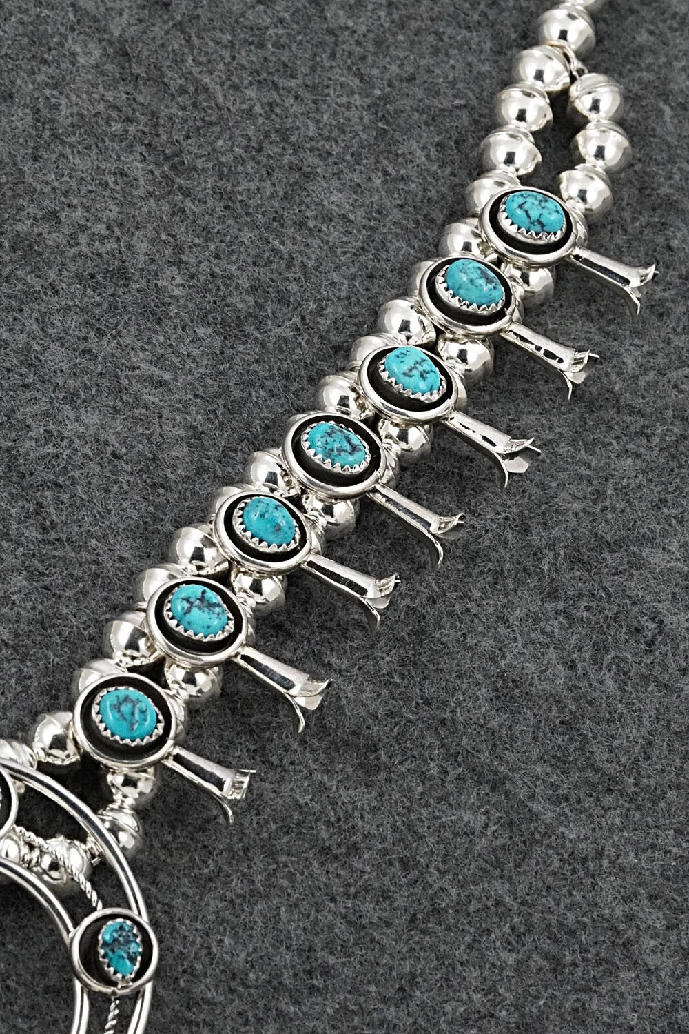 Turquoise & Sterling Silver Squash Blossom Set - Phil Garcia