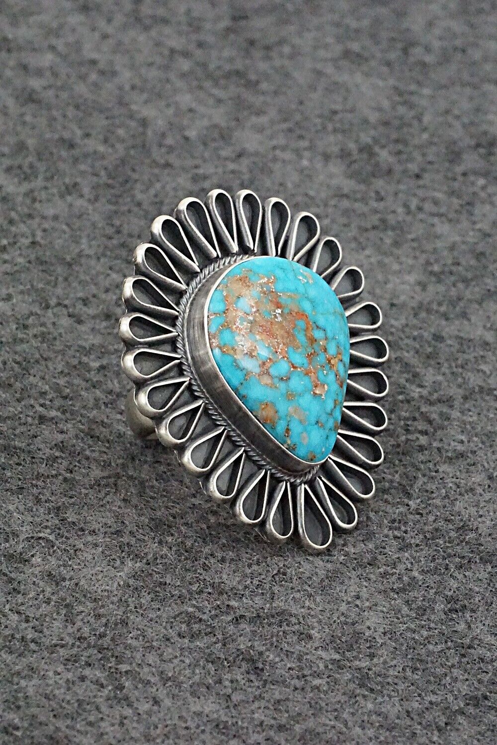 Turquoise & Sterling Silver Ring - Darrin Livingston - Size 8