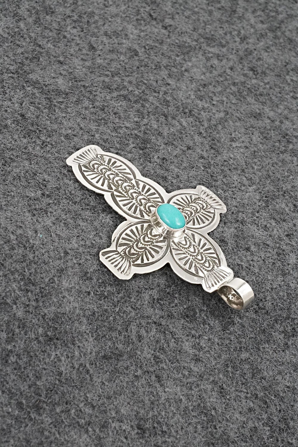 Turquoise & Sterling Silver Pendant - Arnold Blackgoat