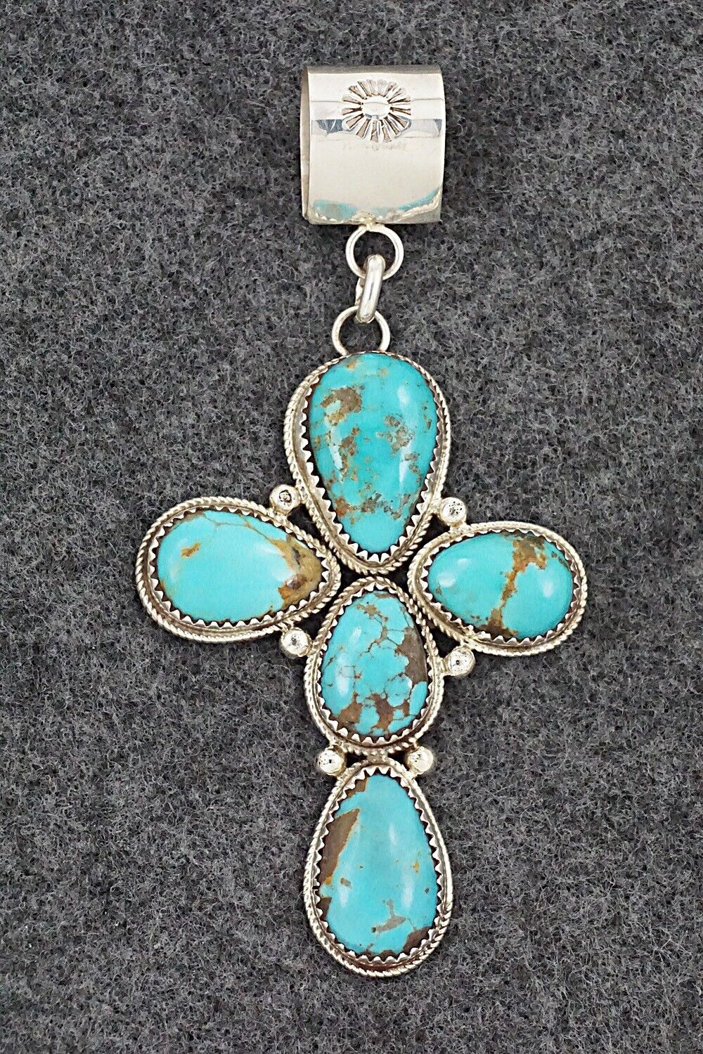 Turquoise & Sterling Silver Pendant - Ernest Hawthorne