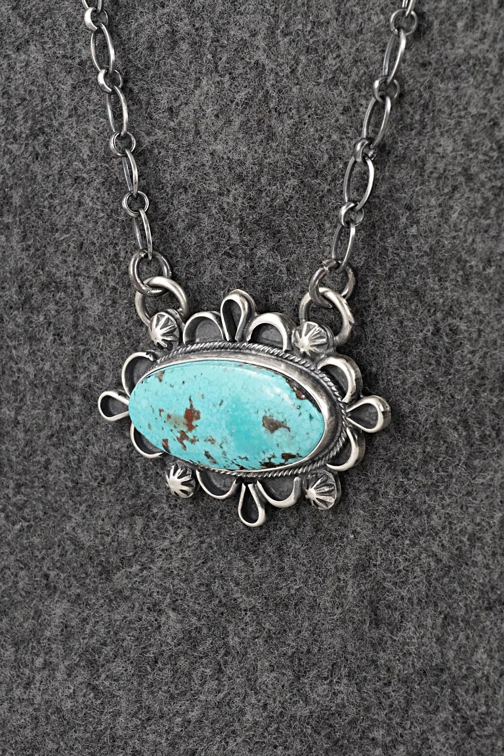 Turquoise & Sterling Silver Necklace - Bobby Johnson