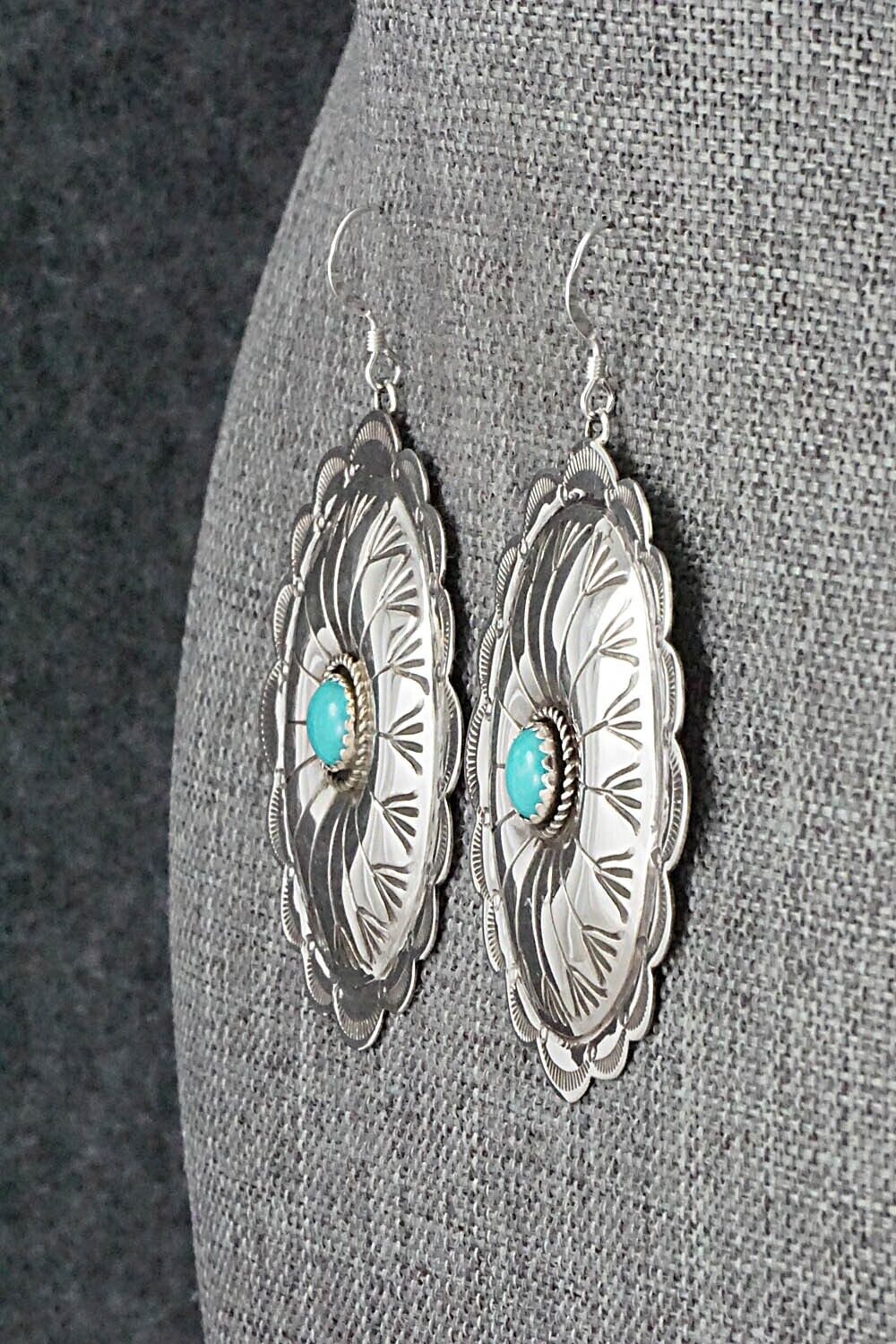 Turquoise and Sterling Silver Earrings - Jimmie James