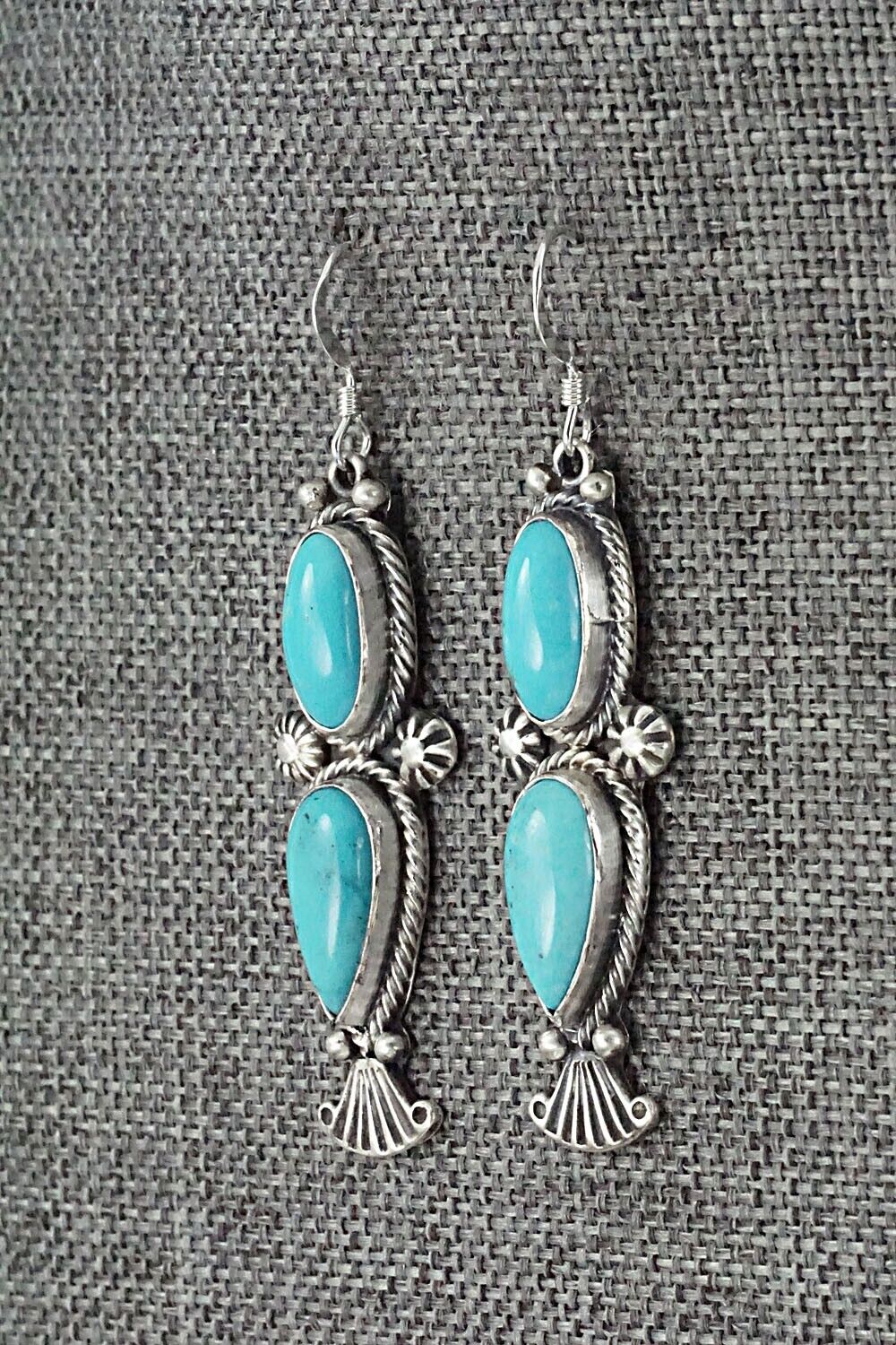 Turquoise & Sterling Silver Earrings - Verley Betone