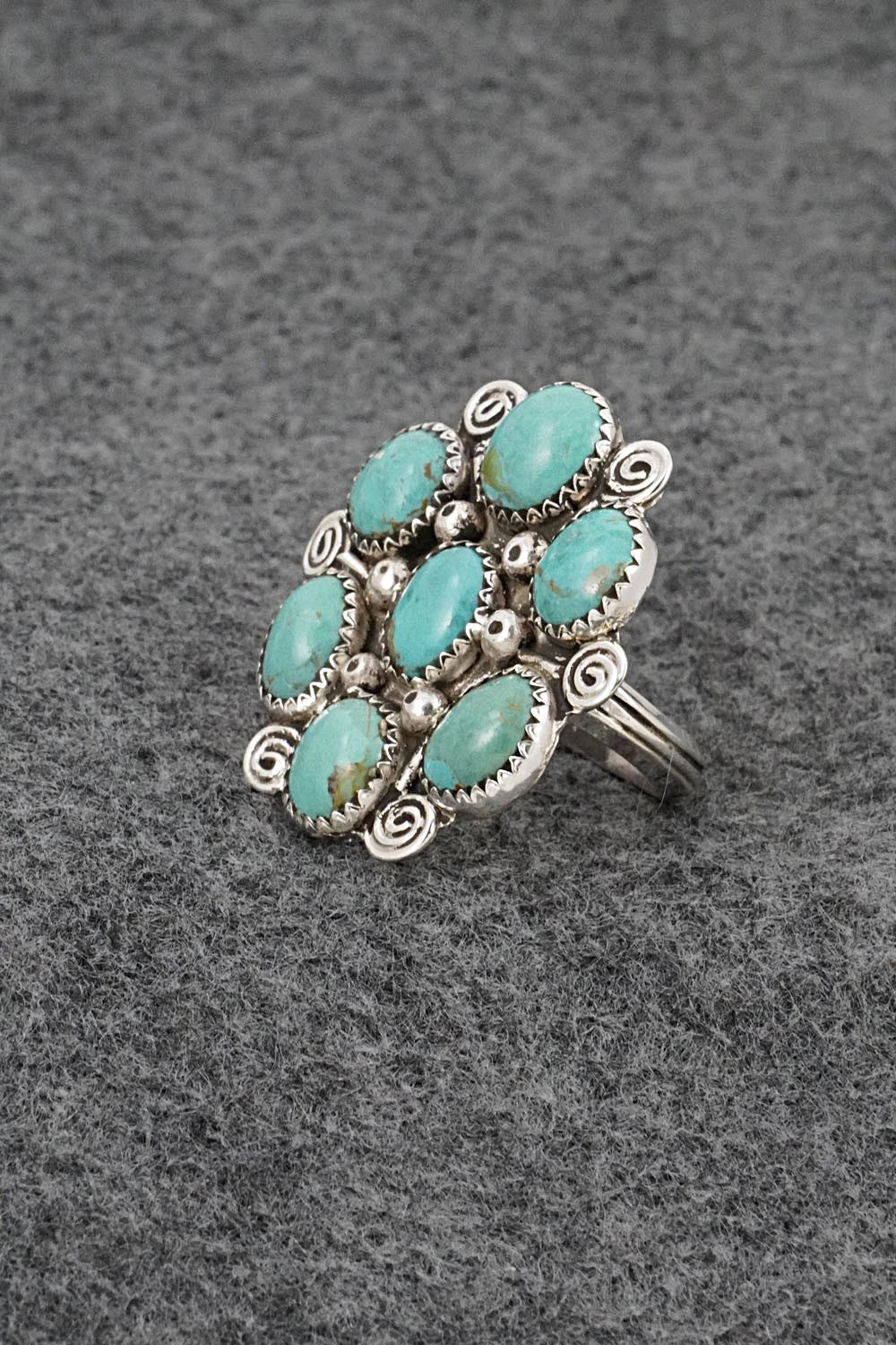 Turquoise & Sterling Silver Ring - Priscilla Reeder - Size 8