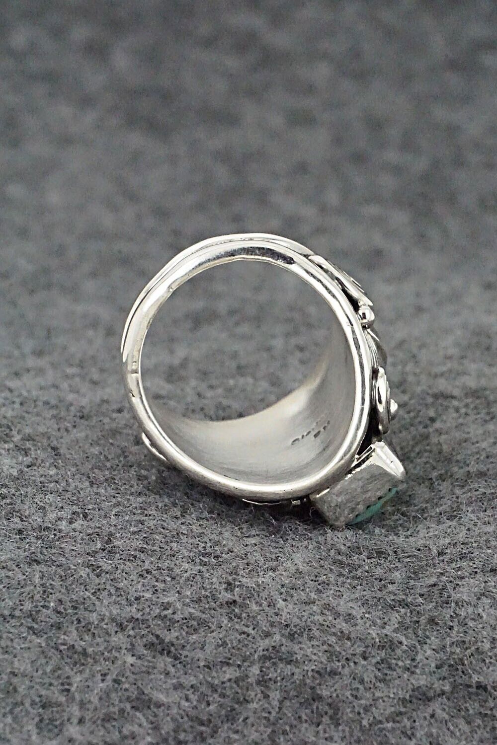 Turquoise & Sterling Silver Ring - Darrell Morgan - Size 8