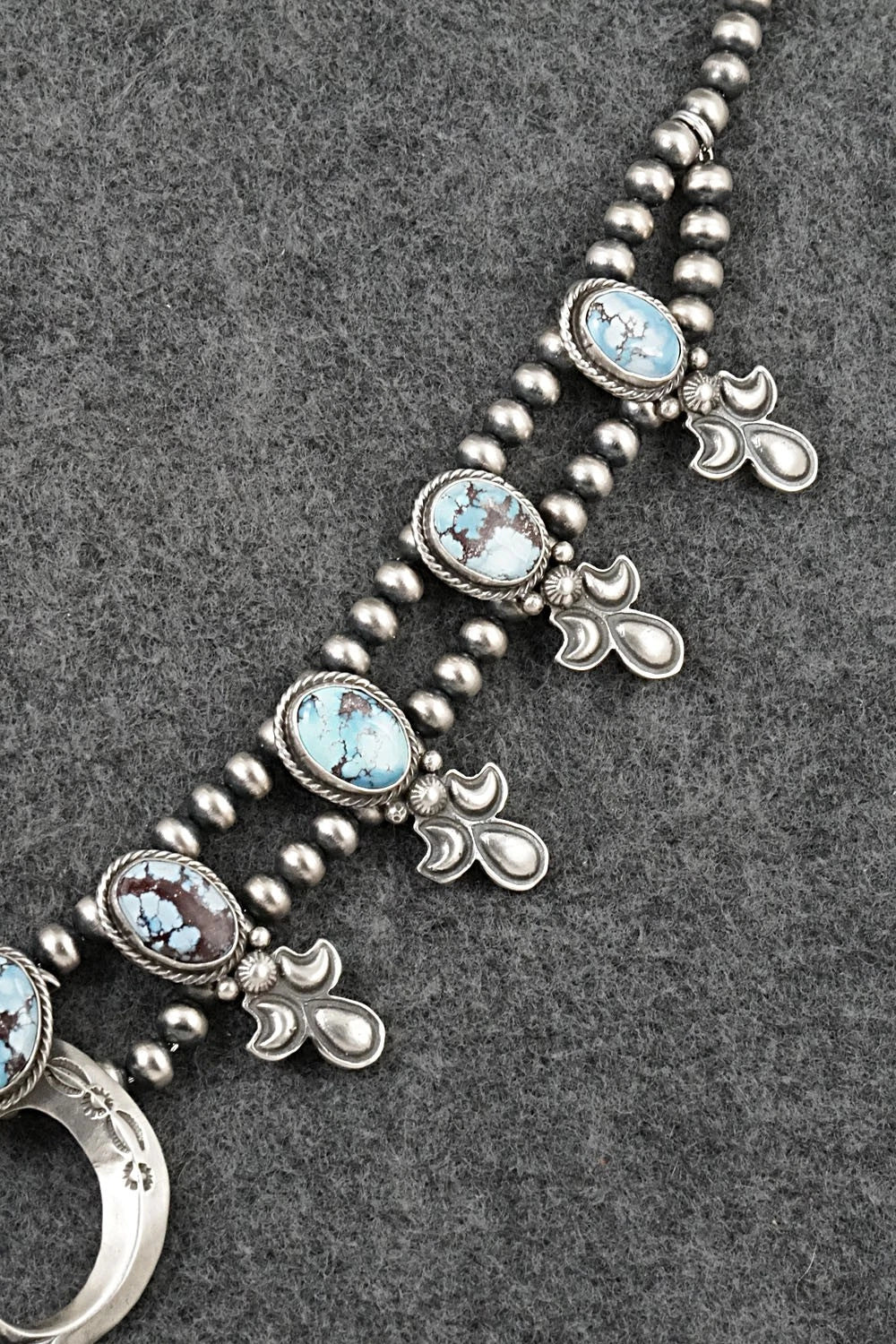 Turquoise & Sterling Silver Squash Blossom Set - Adrienne Gordon