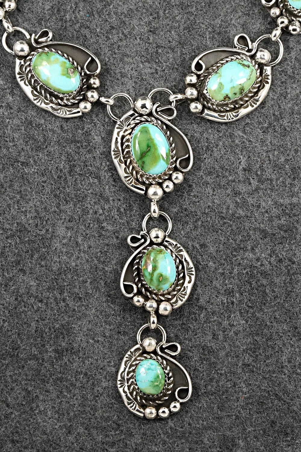 Turquoise & Sterling Silver Necklace and Earrings Set - Phil Nez