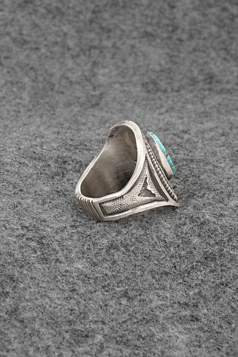 Turquoise & Sterling Silver Ring - Calvin Martinez - Size 8