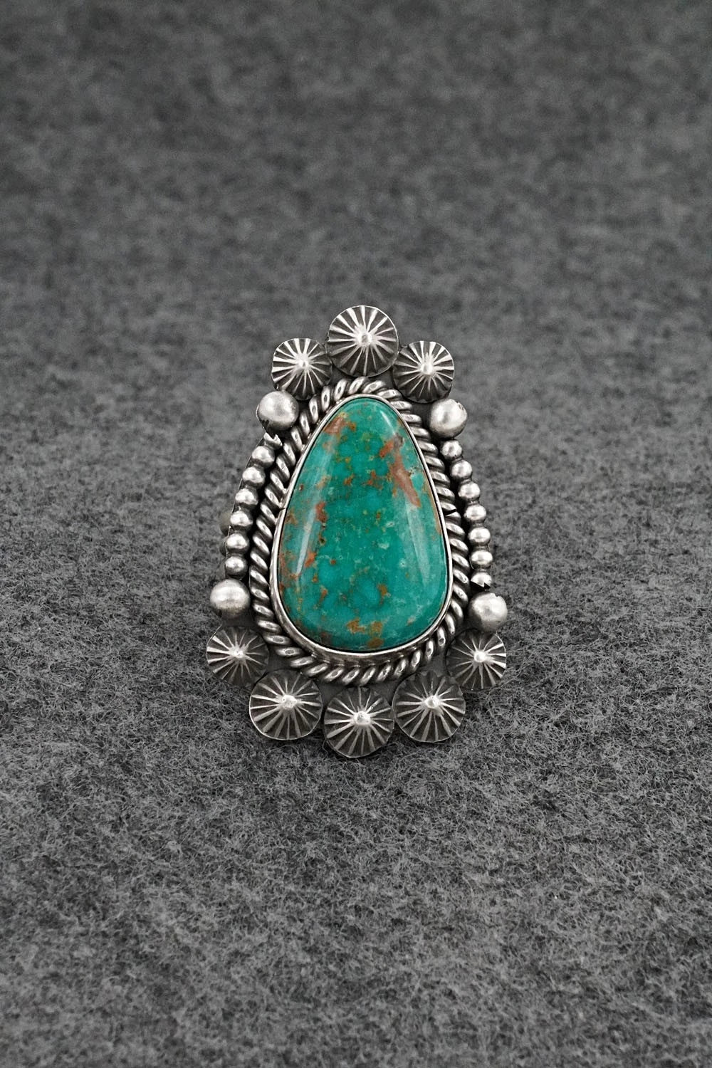 Turquoise & Sterling Silver Ring - Michael Calladitto - Size 8
