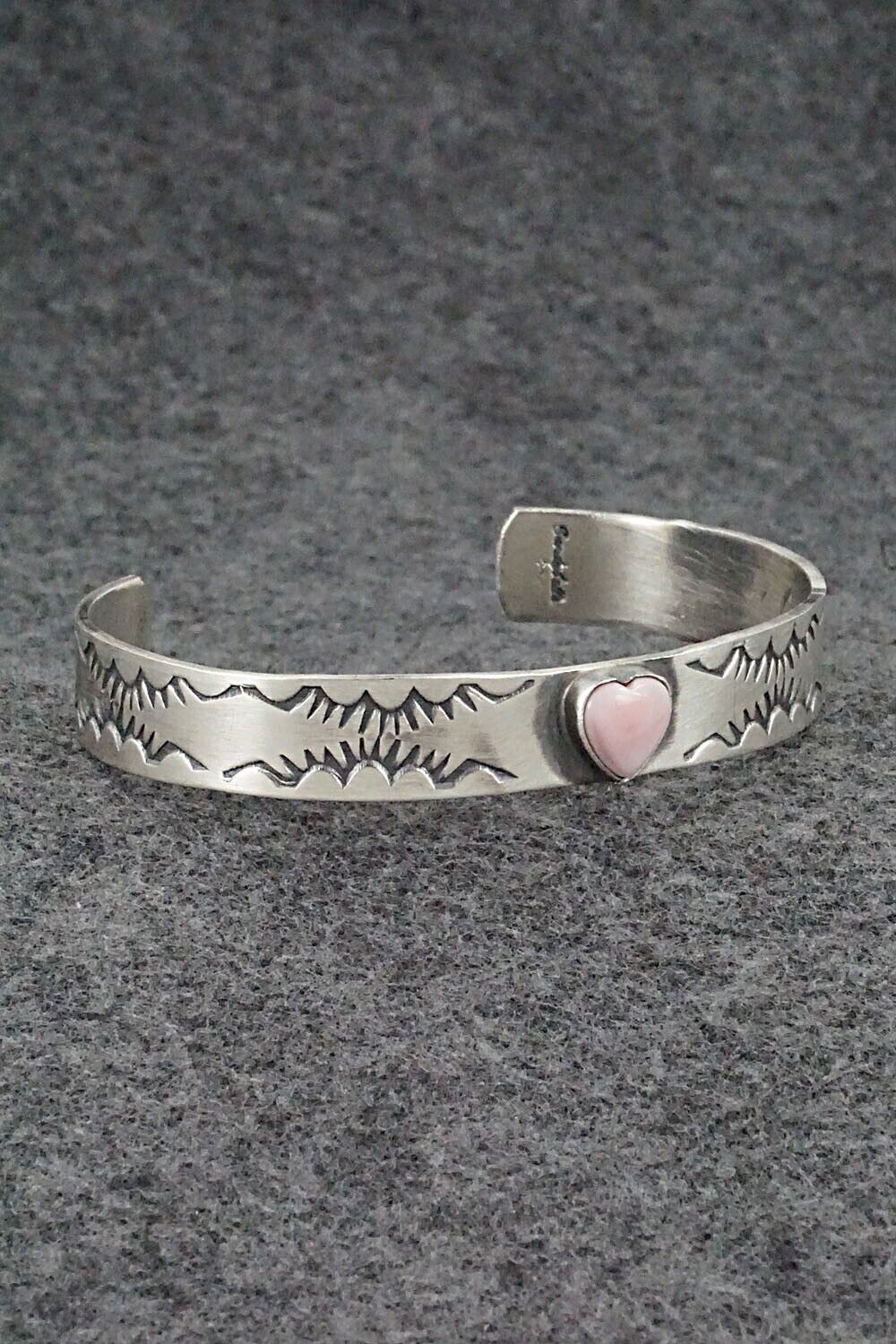 Pink Conch Shell & Sterling Silver Bracelet - Gary Sandoval