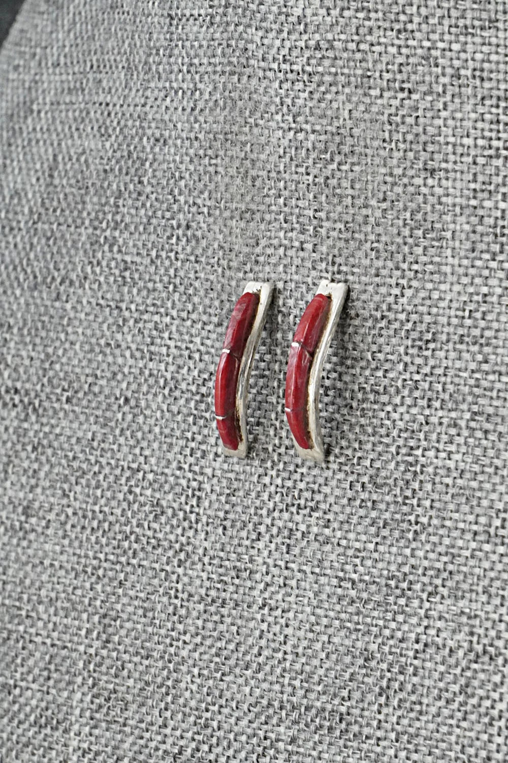 Coral & Sterling Silver Earrings - Kent Lonjose