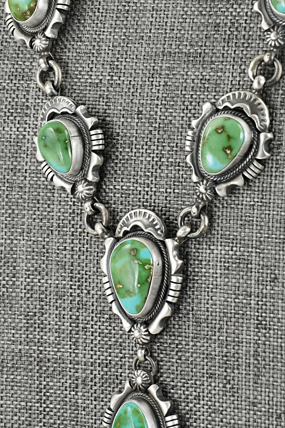 Turquoise & Sterling Silver Necklace and Earrings Set - Jackson Hoskie