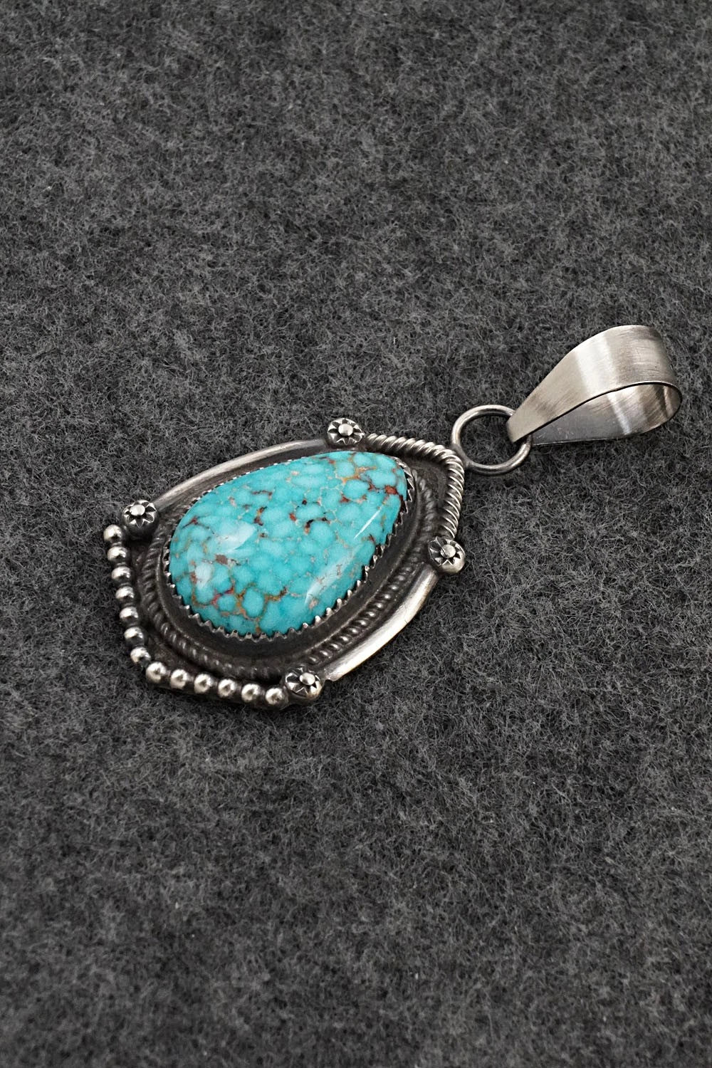 Turquoise & Sterling Silver Pendant - Leslie Nez