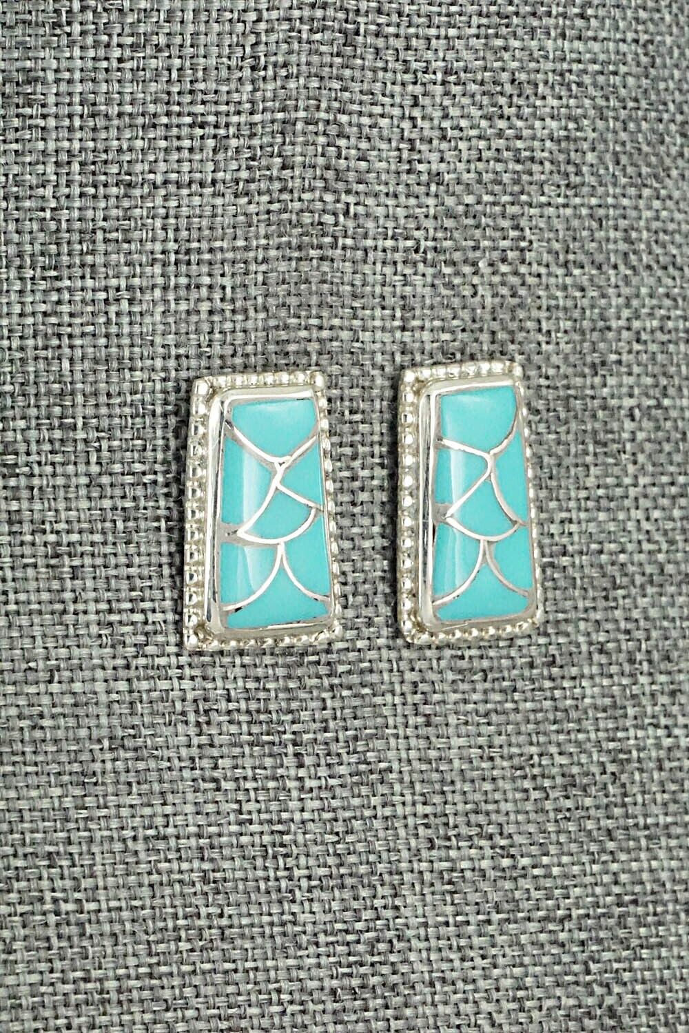 Turquoise & Sterling Silver Earrings - Karlene Seowtewa
