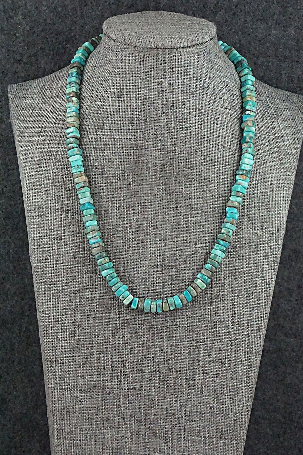 Turquoise & Sterling Silver Necklace 18" - Doreen Jake