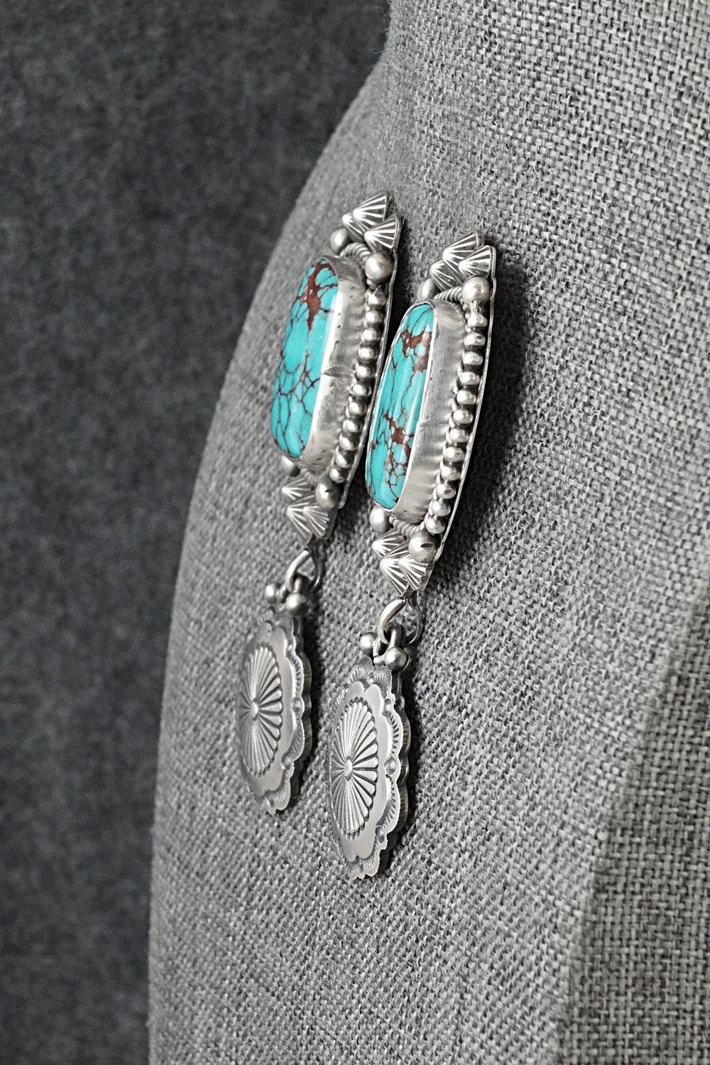 Turquoise & Sterling Silver Earrings - Michael Calladitto