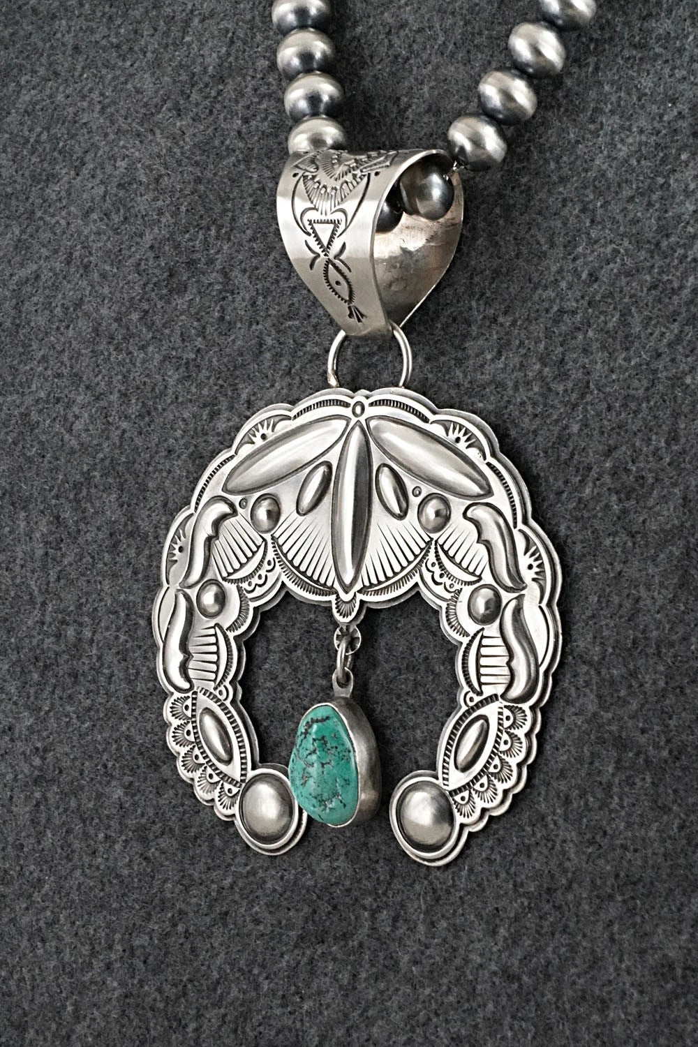 Turquoise & Sterling Silver Necklace - Roland Dixson