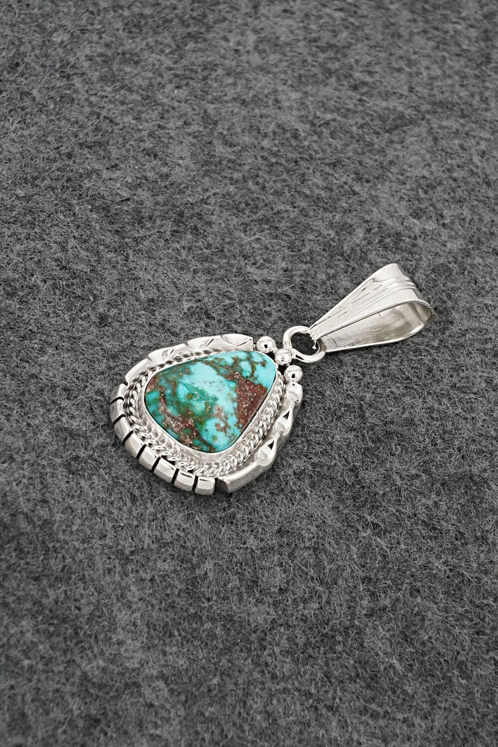 Turquoise & Sterling Silver Pendant - Samuel Yellowhair
