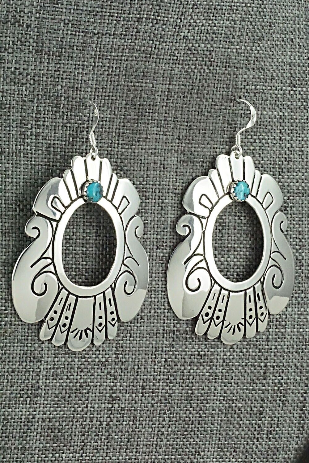 Turquoise & Sterling Silver Earrings - Rosita Singer