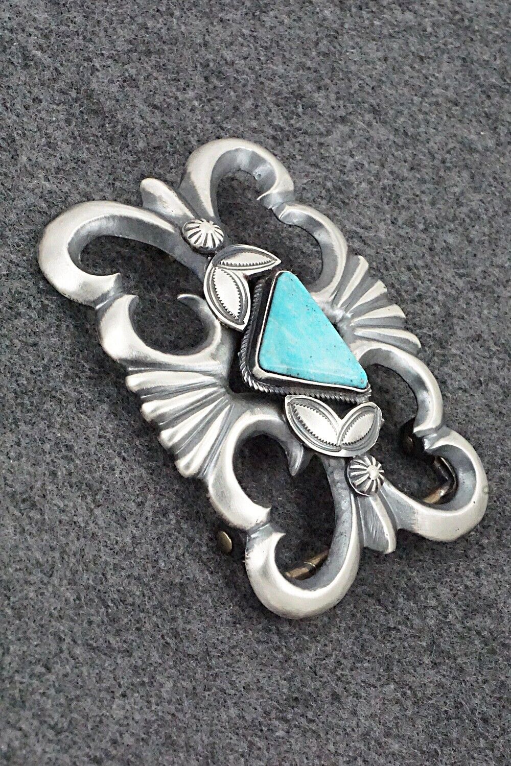 Turquoise & Sterling Silver Belt Buckle - Henry Morgan