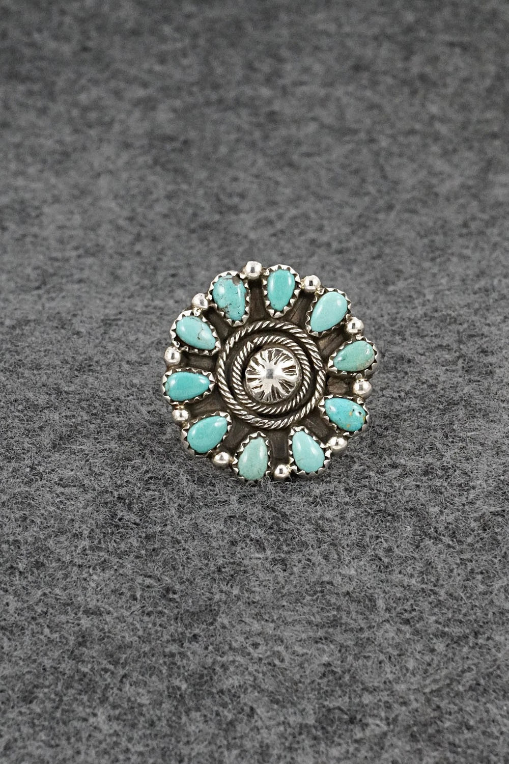 Turquoise & Sterling Silver Ring - Priscilla Reeder - Size 8
