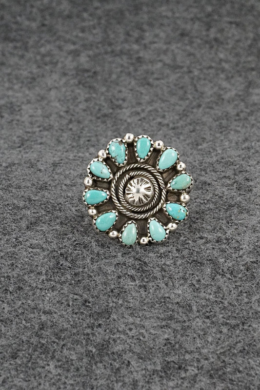 Turquoise & Sterling Silver Ring - Priscilla Reeder - Size 8