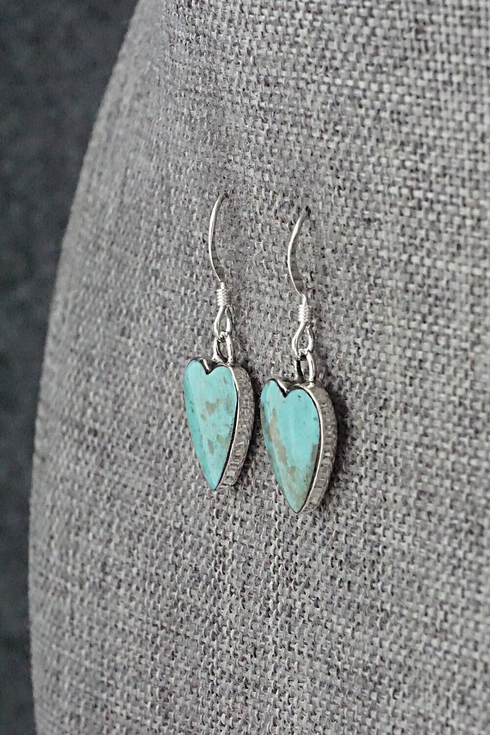 Turquoise and Sterling Silver Earrings - Sonyei Coho