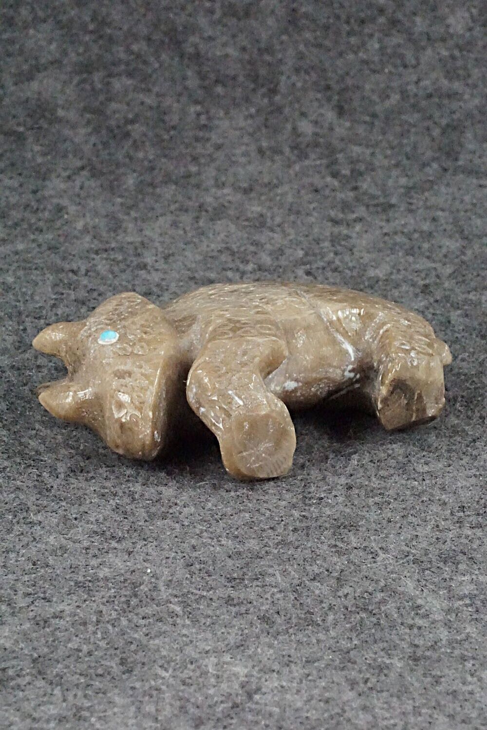 Triceratops Zuni Fetish - Derrick Kaamasee
