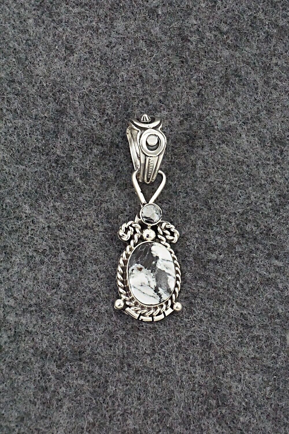 White Buffalo & Sterling Silver Pendant - Franklin Johnson