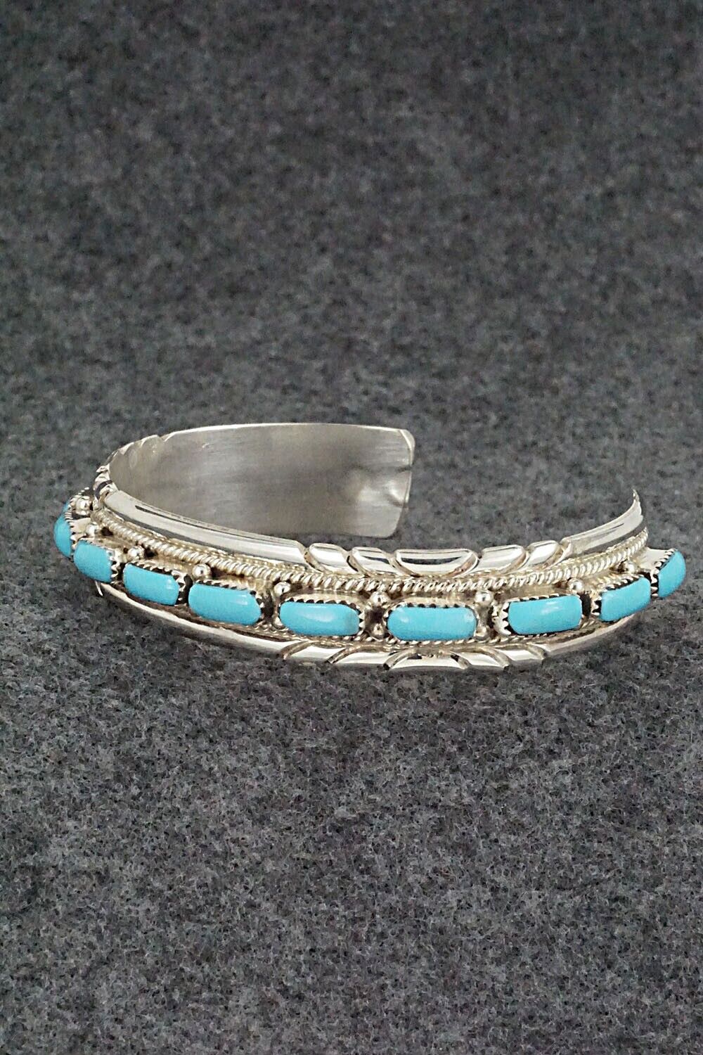 Turquoise & Sterling Silver Bracelet - Leland Kaamasee
