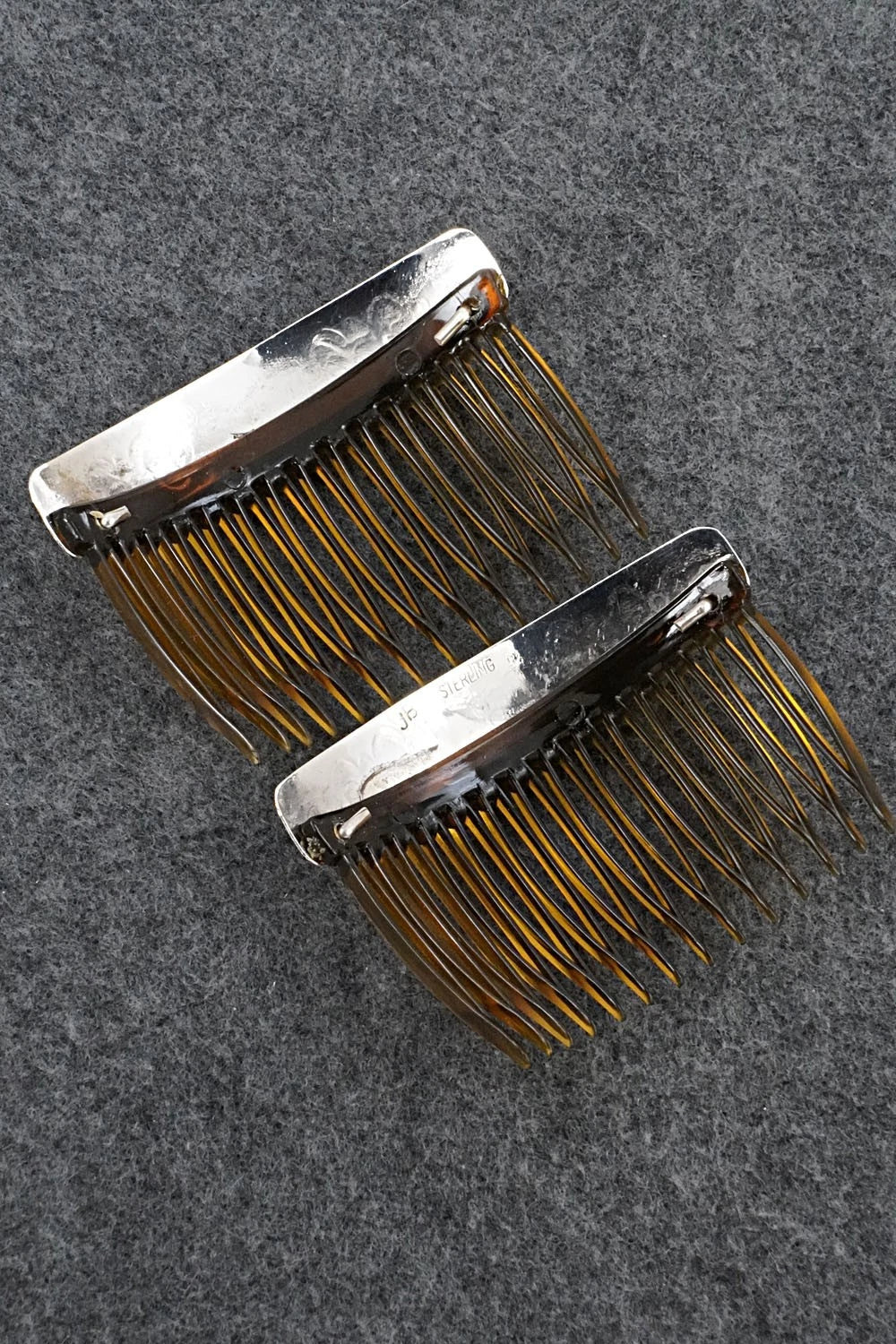 Turquoise & Sterling Silver Hair Combs - Joann Silver