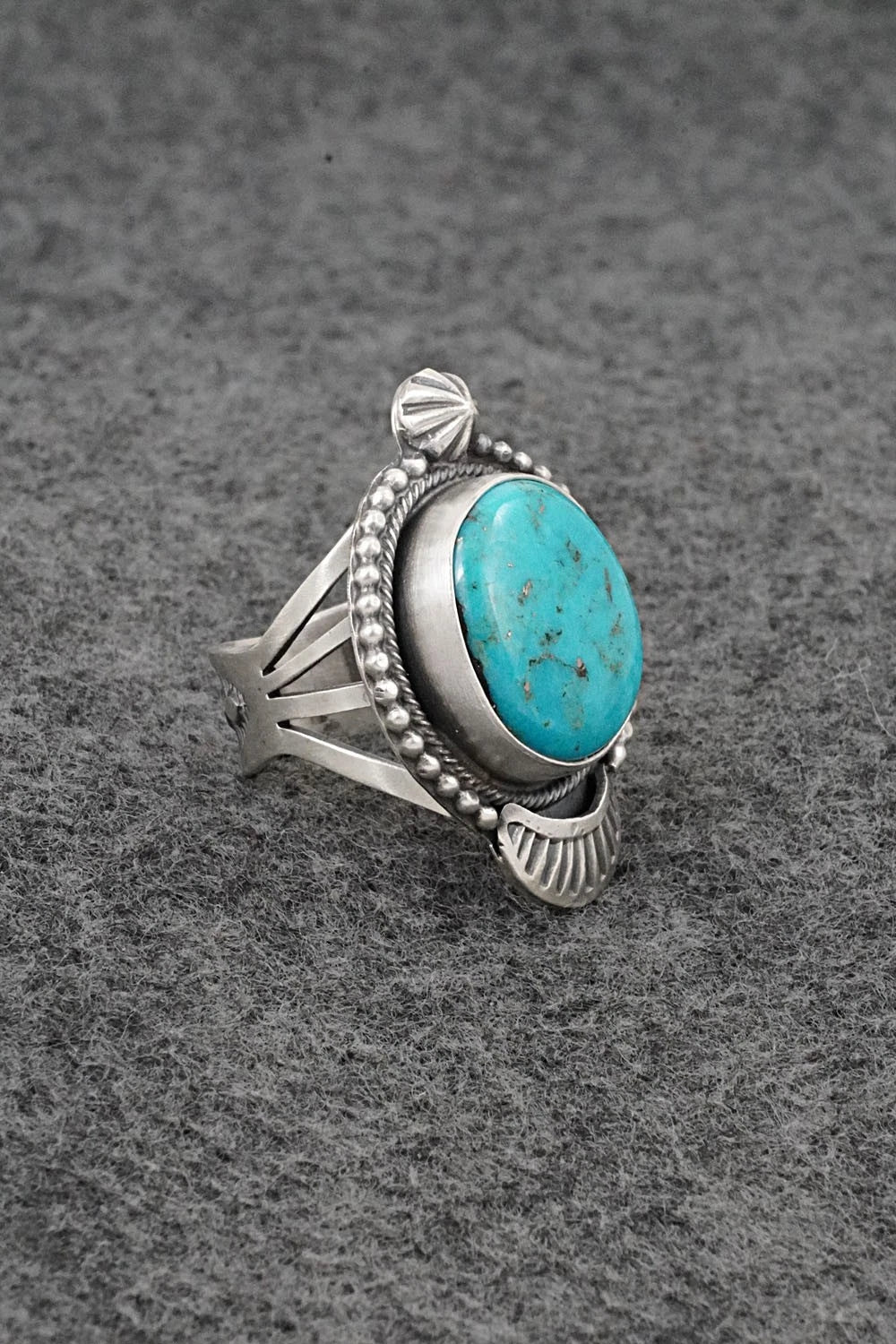 Turquoise & Sterling Silver Ring - Bobby Johnson - Size 7.5