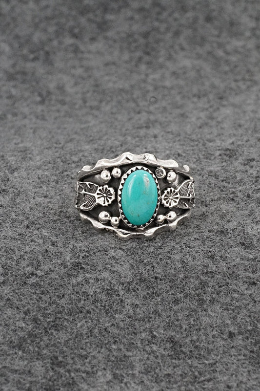 Turquoise & Sterling Silver Ring - Genevieve Francisco - Size 11