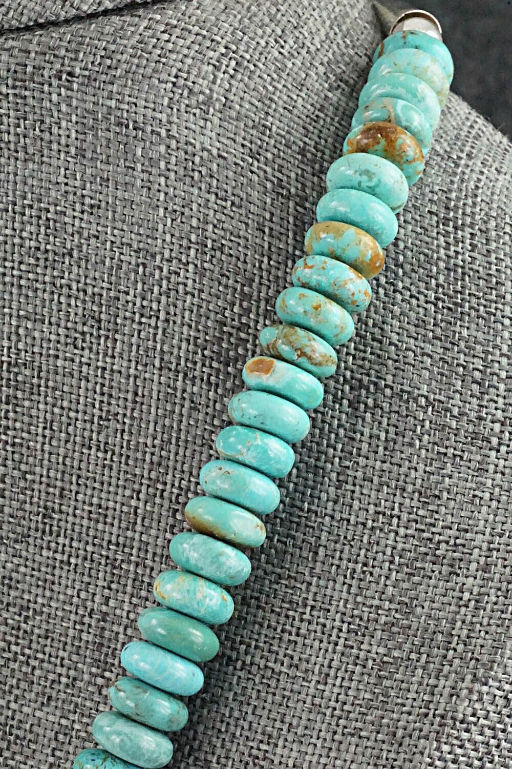 Turquoise & Sterling Silver Necklace 19" - Doreen Jake