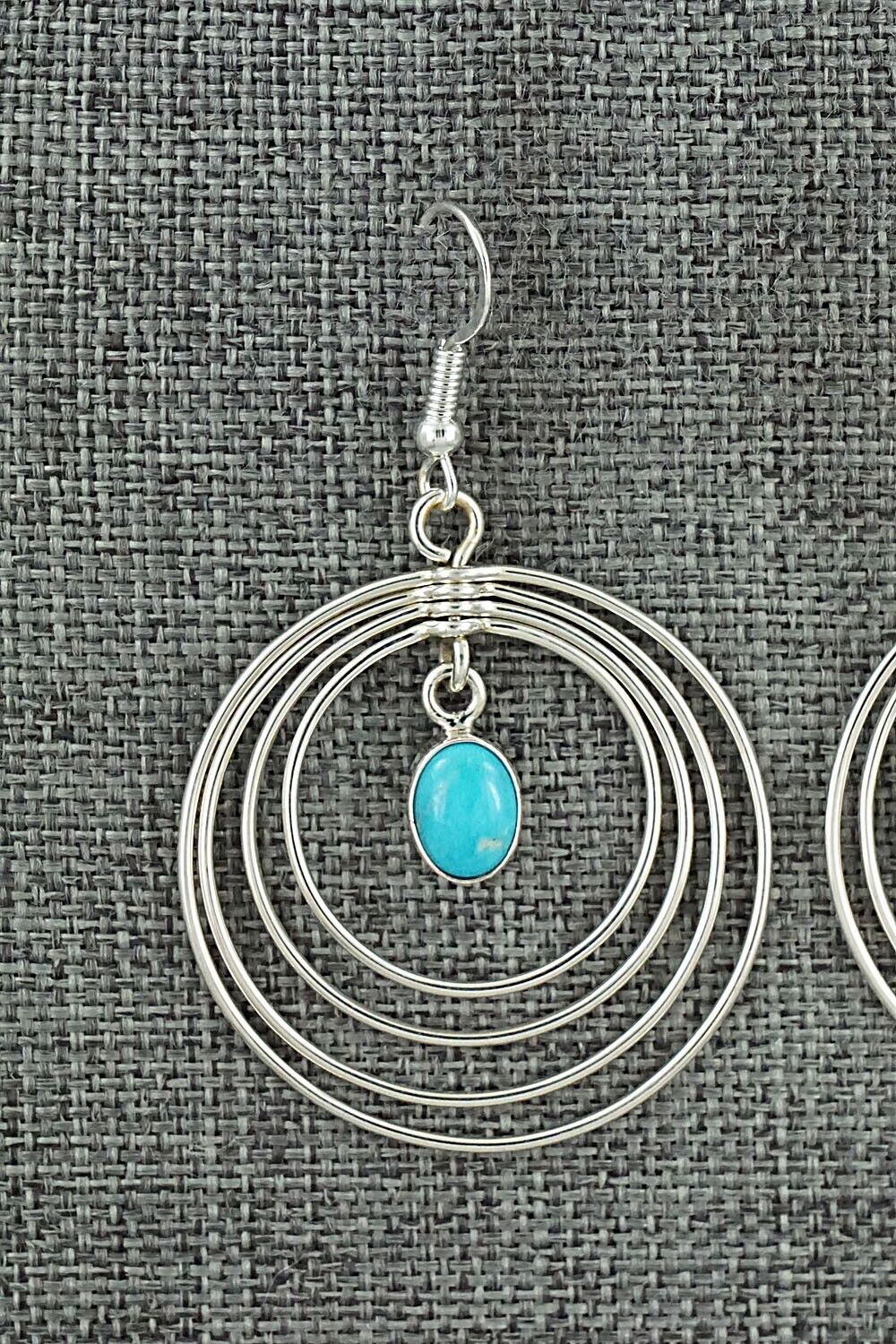 Turquoise and Sterling Silver Earrings - Edith Kee