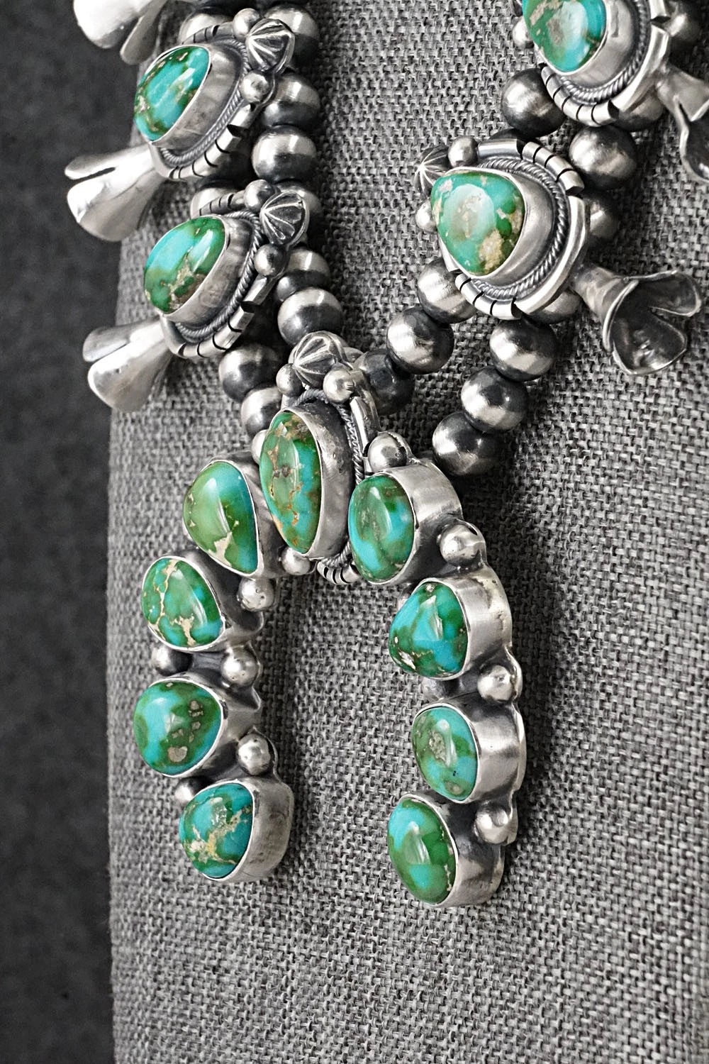 Turquoise & Sterling Silver Squash Blossom Set - Bob Becenti